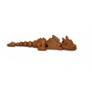 4" 3D printed Lazy Dragon - Brown - 3045-13